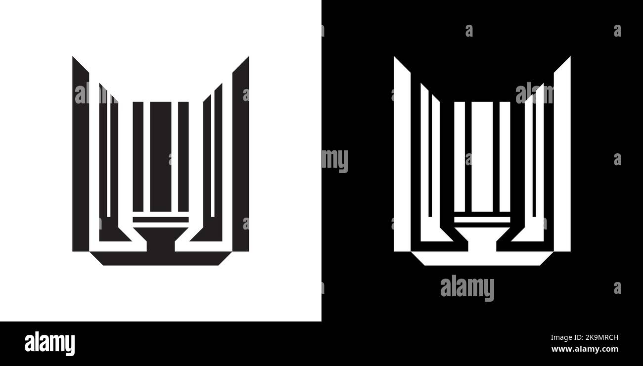 Moderno edificio logo design, real estate logo azienda modello vettore Illustrazione Vettoriale