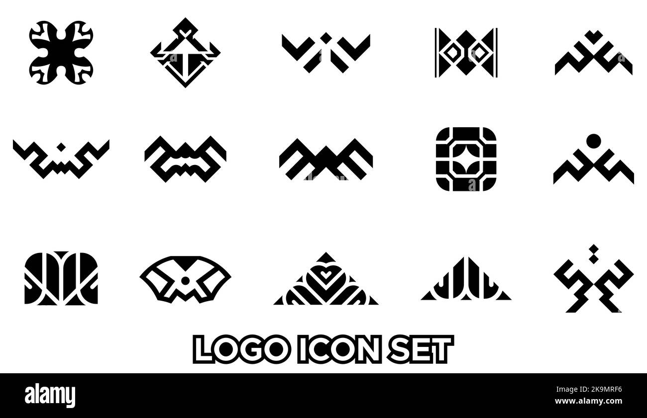 Moderna collezione di logo design per il branding e l'identità aziendale. Logo mega collezione, astratto geometrico logo aziendale icona set Illustrazione Vettoriale