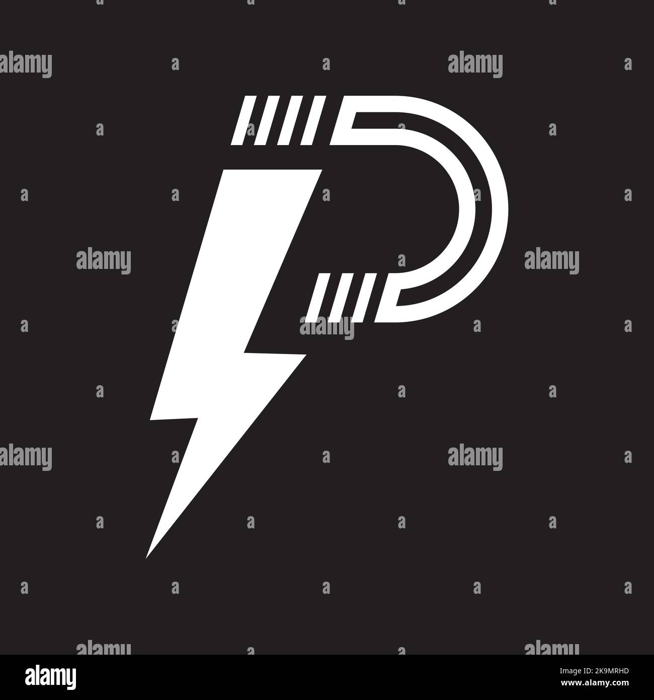 Logo lettera P. Branding identità vettore aziendale P icona e logo. Illustrazione Vettoriale