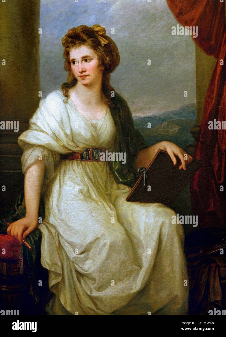 Autoritratto, 1787, Angelica Kauffman, Autoritratto di Angelica Kauffmann (1741–1807), Coira, Roma, Uffizi Firenze Italia Foto Stock