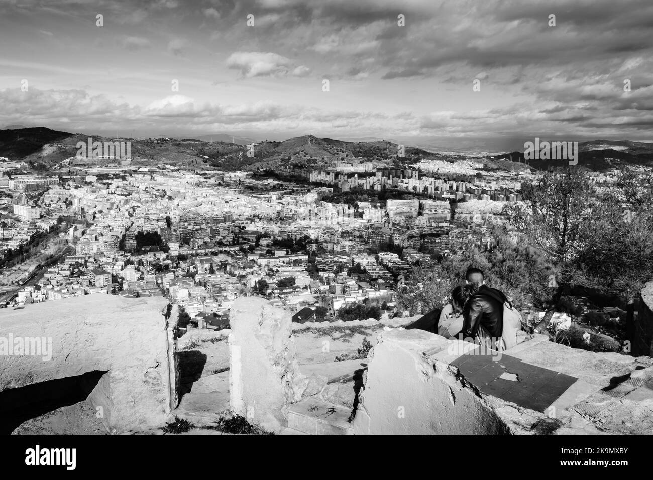 Veduta aerea di Barcellona Spagna dall'antiaereo Foto Stock