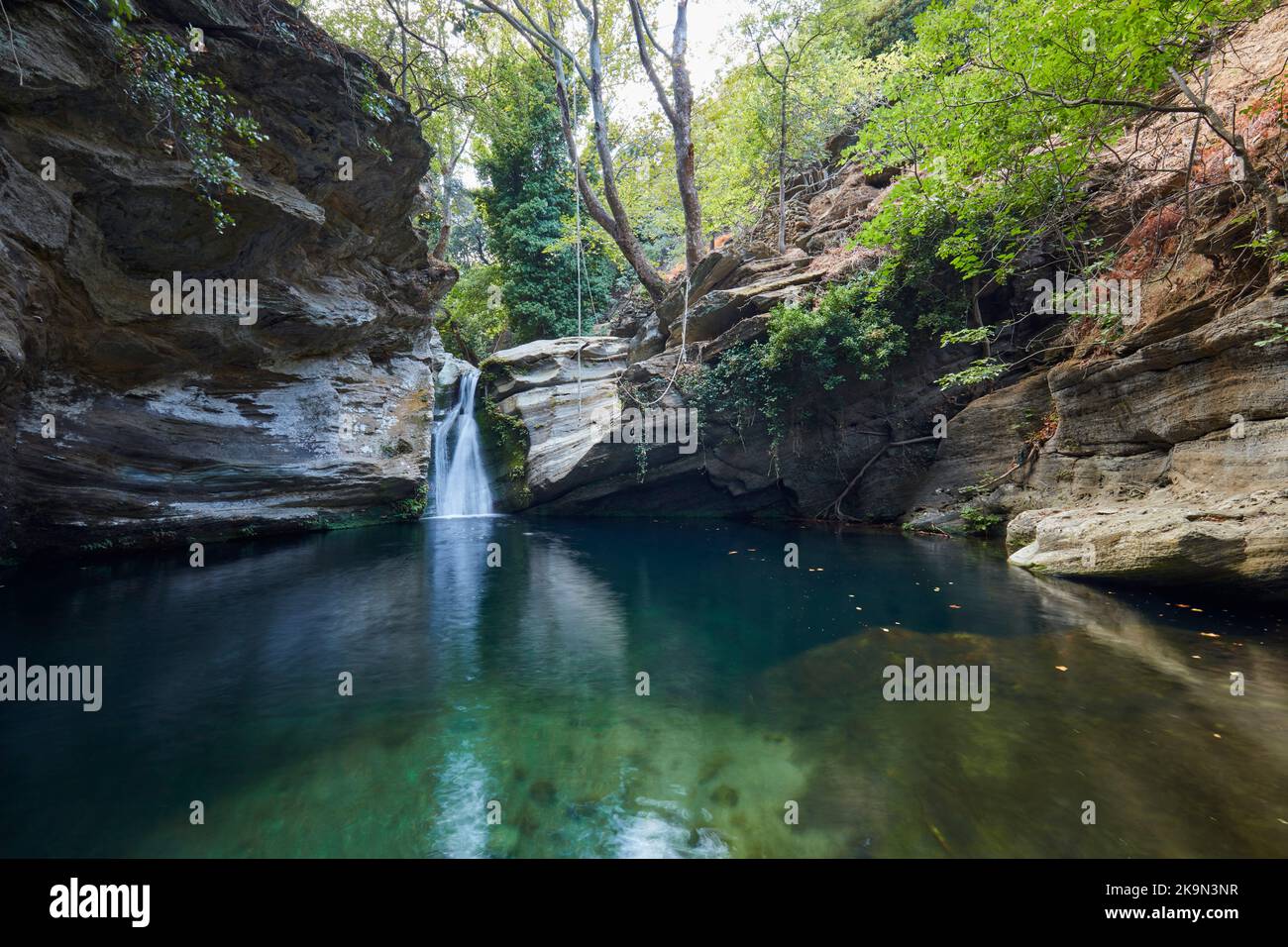 Piscina d'acqua dolce con cascata Foto Stock