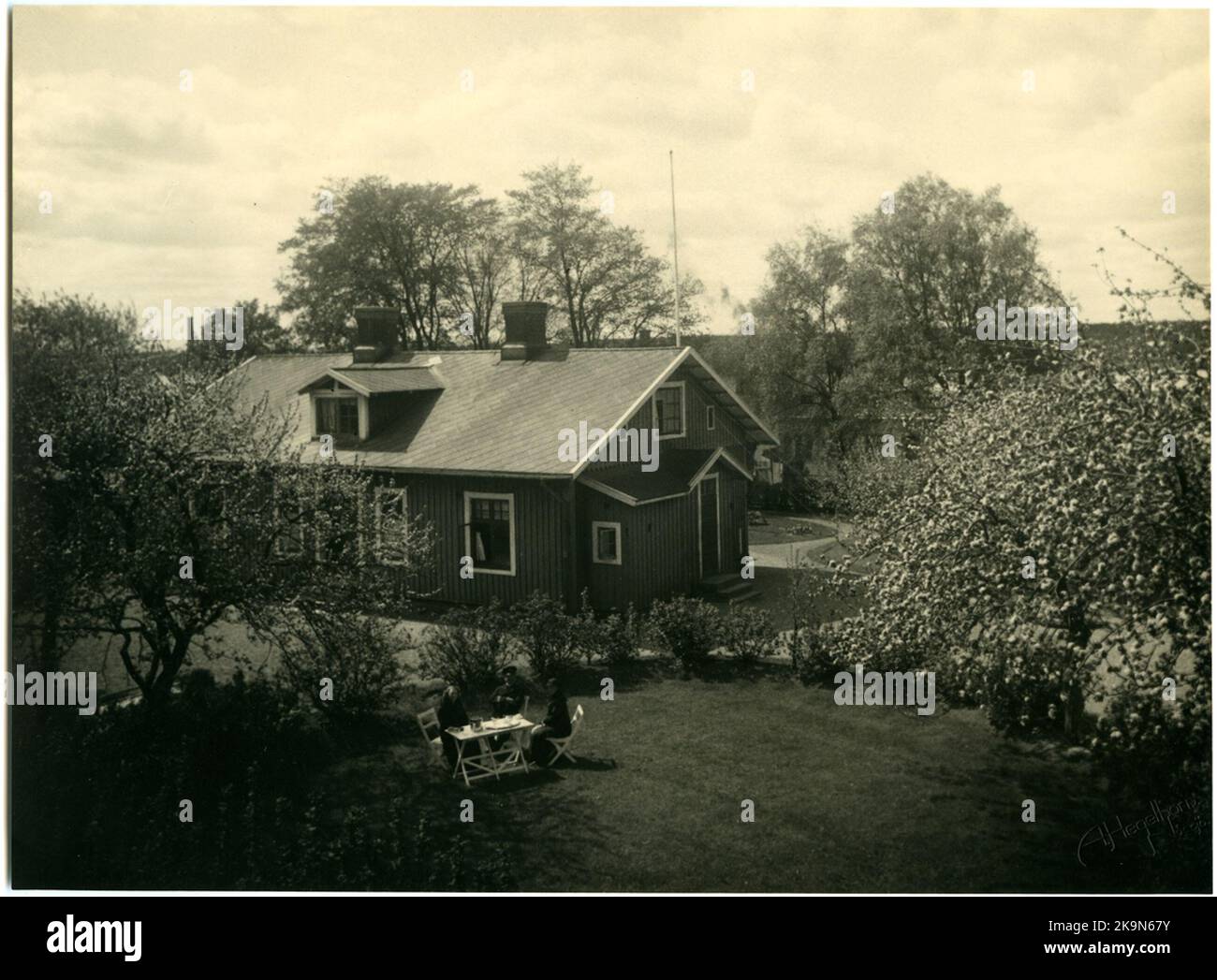 Stinsbostaden a Nässjö nel 1935. La casa fu trasferita a Hembygdsparken nel 1957. Foto Stock