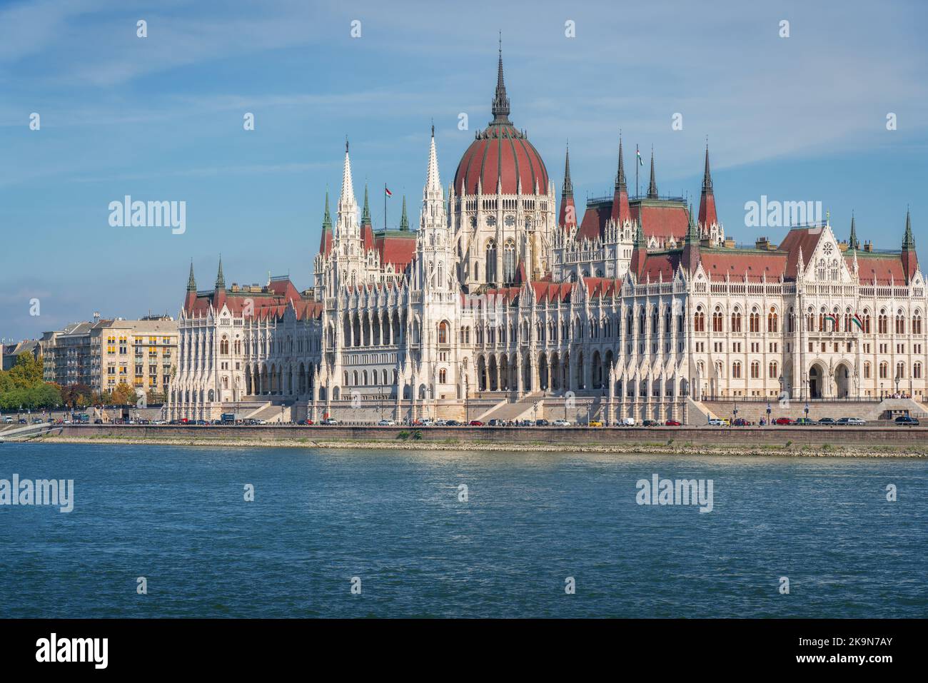 Parlamento ungherese e Danubio - Budapest, Ungheria Foto Stock