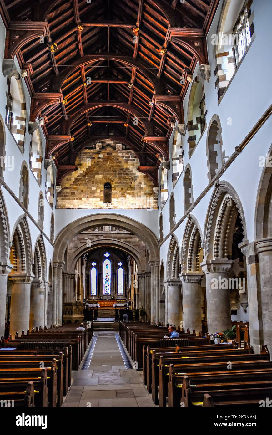 Wimborne Minster, Dorset. La Knave. Foto Stock