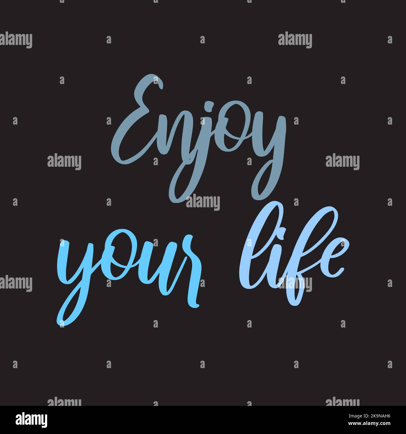 Divertente scheda o poster design con parole ispiratori godere la vostra vita. Citazione motivazionale. Illustrazione Vettoriale