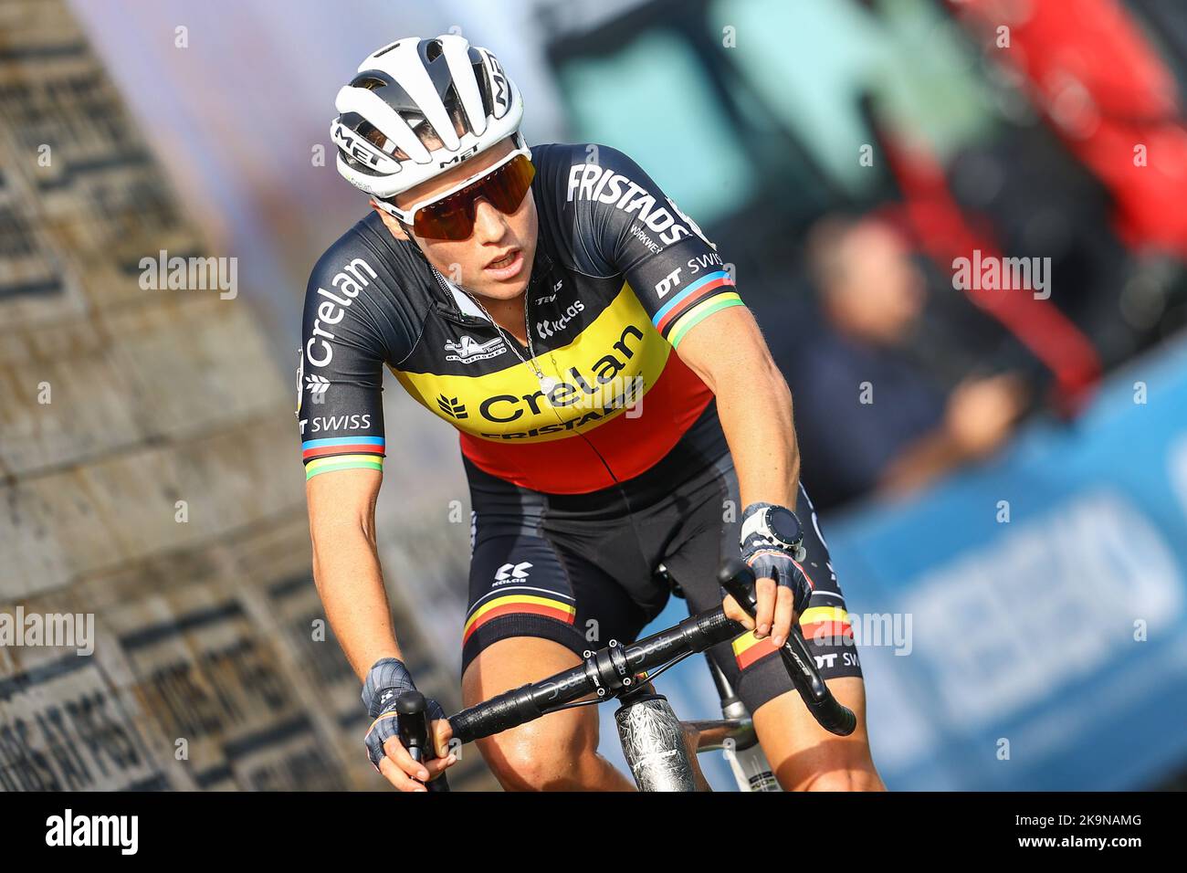 Il belga Sanne Cant ha mostrato in azione durante la corsa femminile d'élite del ciclocross Ruddervoorde, sabato 29 ottobre 2022 a Oostkamp, la prima tappa della gara ciclistica Superprestigio. BELGA PHOTO DAVID PINTENS Credit: Belga News Agency/Alamy Live News Foto Stock