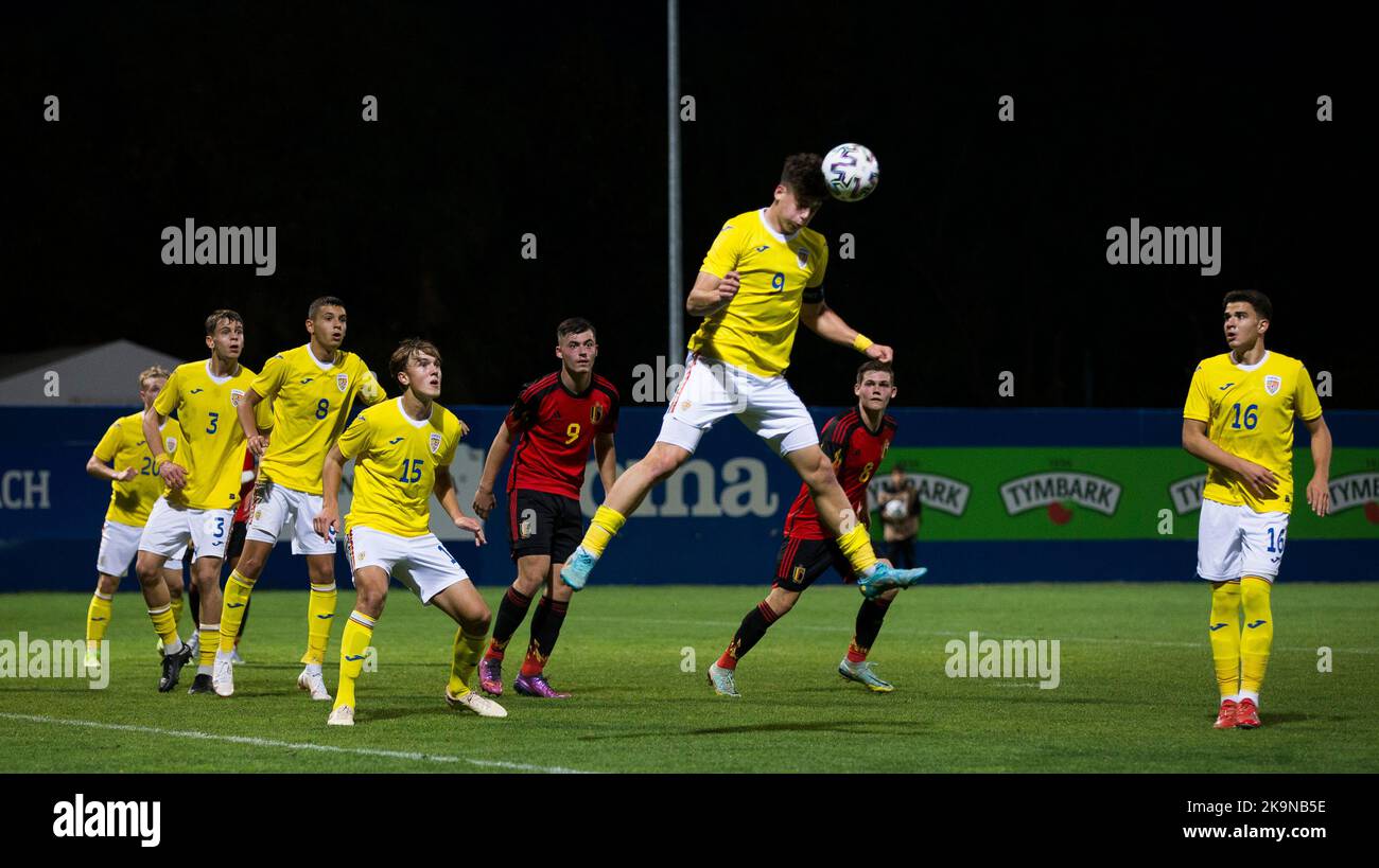 Rumeno Ioan Vermesan una partita di calcio tra Romania U17 e Belgio U17, sabato 29 ottobre 2022 a Buftea, Romania, partita 2/3 nelle qualifiche per i Campionati europei 2023. FOTO DI BELGA NIKOLA KRSTIC Foto Stock