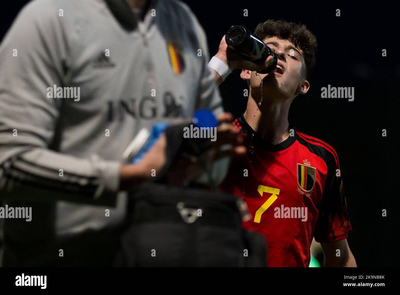 Robin Mirisola in Belgio una partita di calcio tra Romania U17 e Belgio U17, sabato 29 ottobre 2022 a Buftea, Romania, partita 2/3 nelle qualifiche per i Campionati europei 2023. FOTO DI BELGA NIKOLA KRSTIC Foto Stock