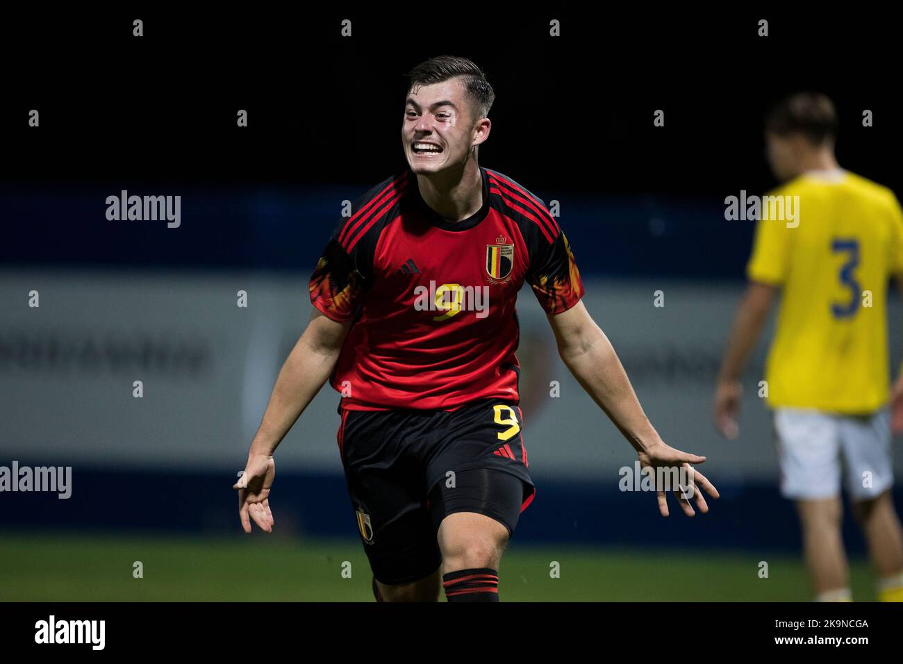 Il belga Matteo Filorizzo una partita di calcio tra Romania U17 e Belgio U17, sabato 29 ottobre 2022 a Buftea, Romania, partita 2/3 nelle qualifiche per i Campionati europei 2023. FOTO DI BELGA NIKOLA KRSTIC Foto Stock