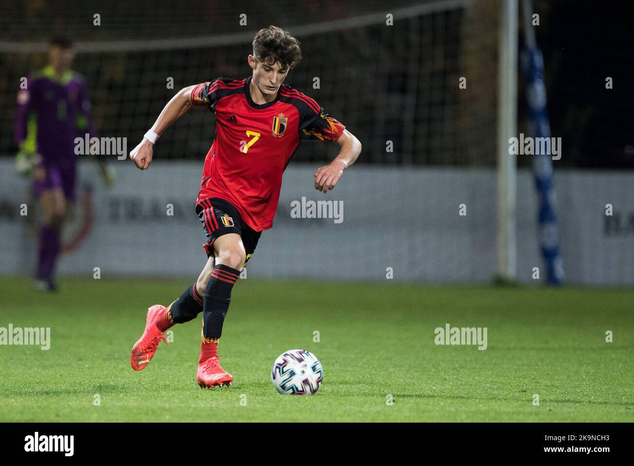 Robin Mirisola in Belgio una partita di calcio tra Romania U17 e Belgio U17, sabato 29 ottobre 2022 a Buftea, Romania, partita 2/3 nelle qualifiche per i Campionati europei 2023. FOTO DI BELGA NIKOLA KRSTIC Foto Stock