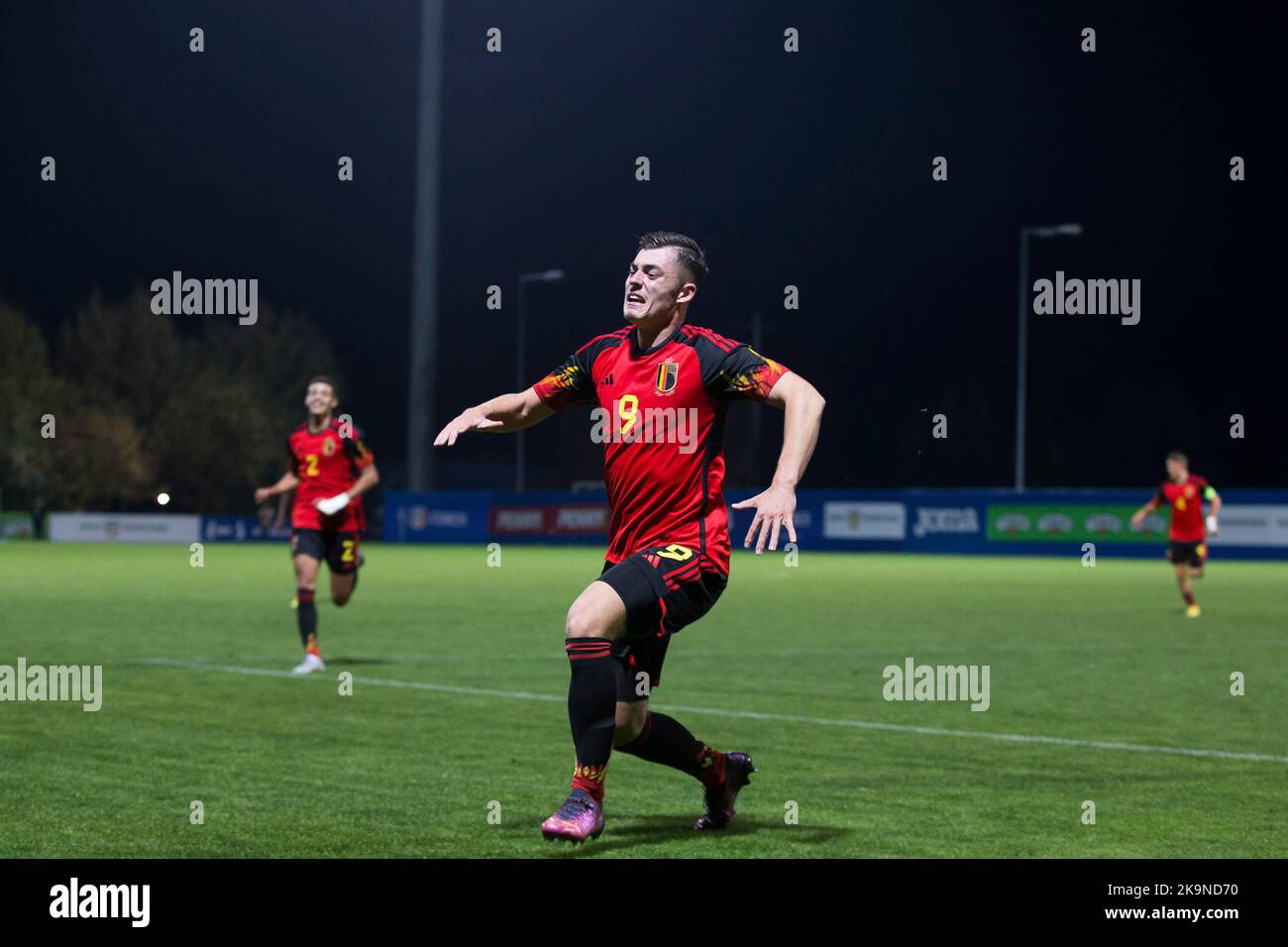 Il belga Matteo Filorizzo una partita di calcio tra Romania U17 e Belgio U17, sabato 29 ottobre 2022 a Buftea, Romania, partita 2/3 nelle qualifiche per i Campionati europei 2023. FOTO DI BELGA NIKOLA KRSTIC Foto Stock