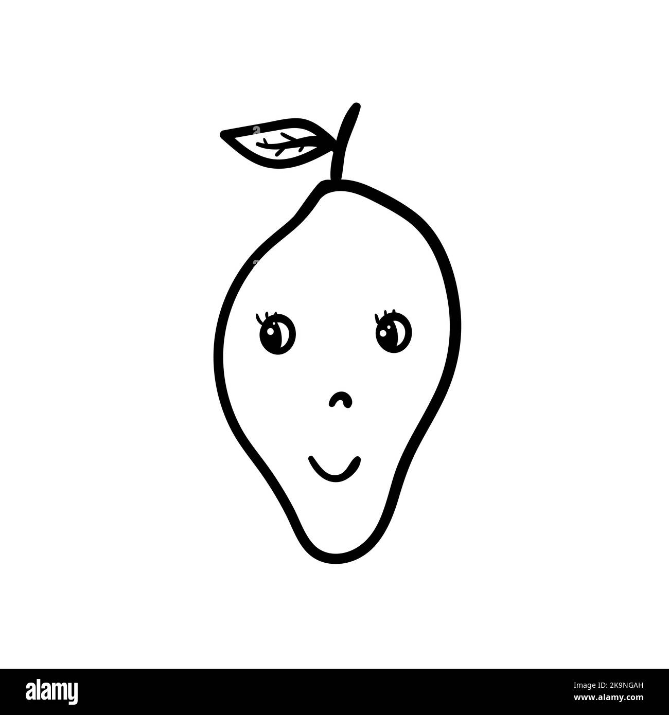 Limone cartone animato con viso emotivo, occhi e sorriso.illustrazione vettoriale. Illustrazione Vettoriale