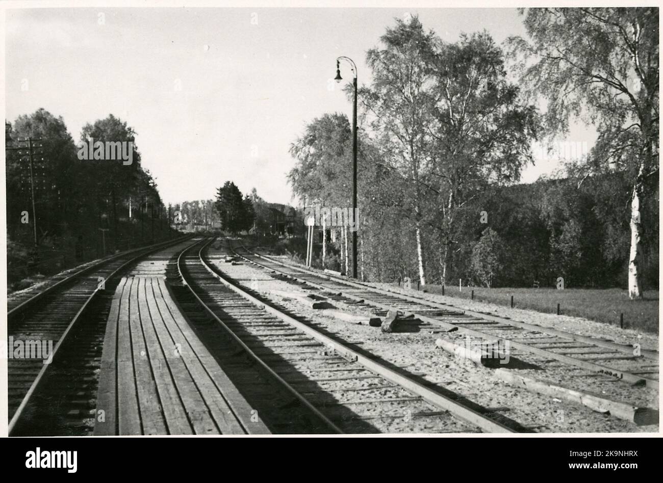 Cantiere presso la stazione di Lottefors. Foto Stock