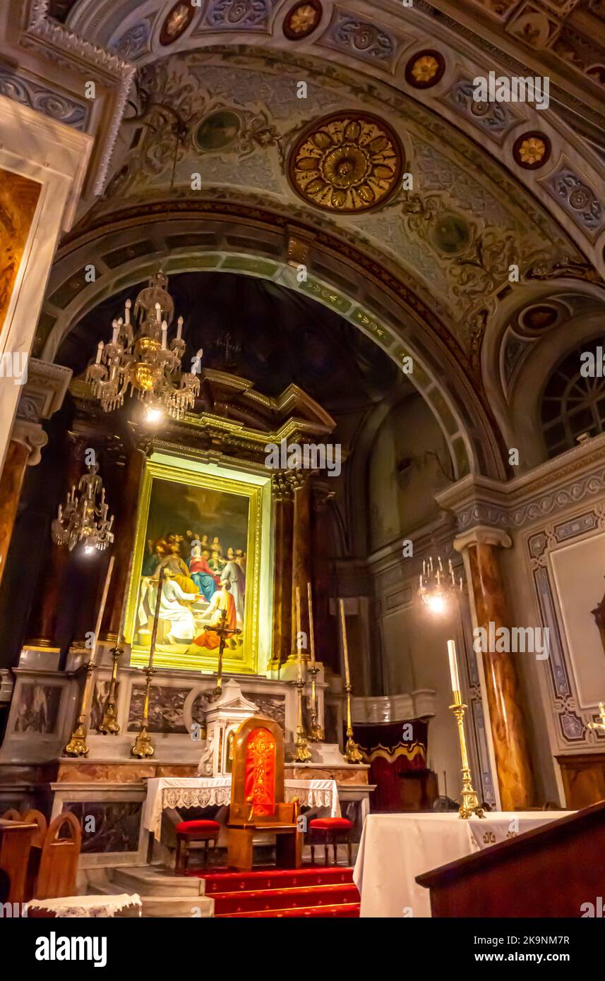 Interno della Cattedrale di Sant'Esprit, la Cattedrale cattolica dello Spirito Santo, Şişli/İstanbul, Turchia. 1846. Architetto Giuseppe Fossati Foto Stock