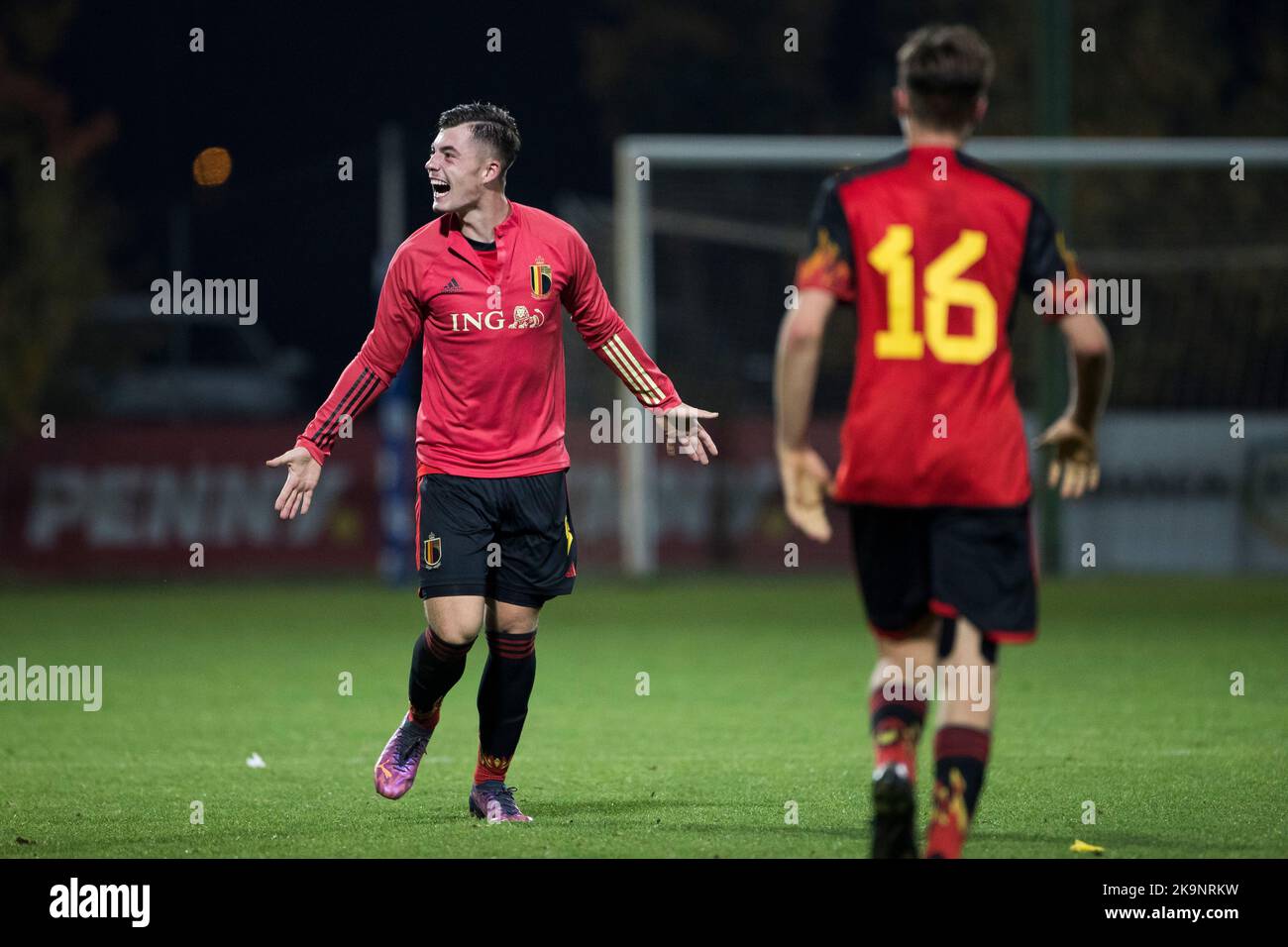 Il belga Matteo Filorizzo una partita di calcio tra Romania U17 e Belgio U17, sabato 29 ottobre 2022 a Buftea, Romania, partita 2/3 nelle qualifiche per i Campionati europei 2023. FOTO DI BELGA NIKOLA KRSTIC Foto Stock