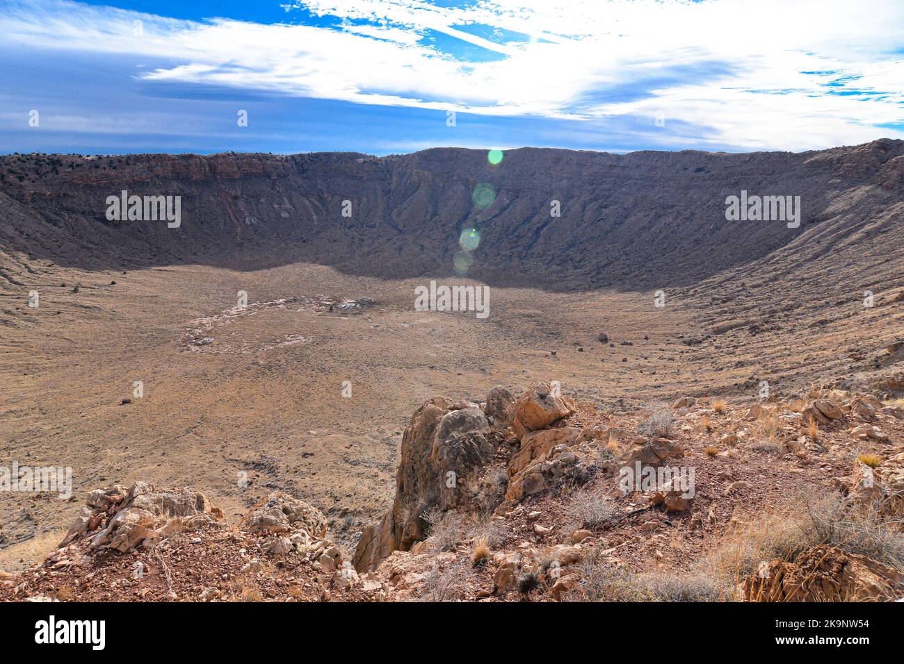 Meteor Crater (Barringer Crater) è un sito di impatto meteorico a Winslow, Arizona Foto Stock