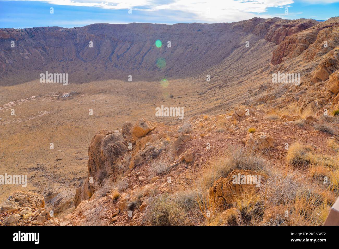 Meteor Crater (Barringer Crater) è un sito di impatto meteorico a Winslow, Arizona Foto Stock