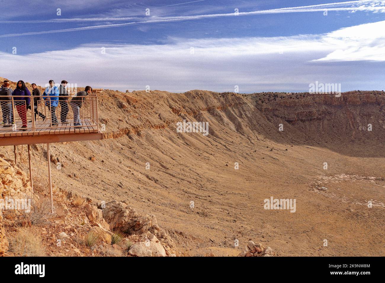 Meteor Crater (Barringer Crater) è un sito di impatto meteorico a Winslow, Arizona Foto Stock