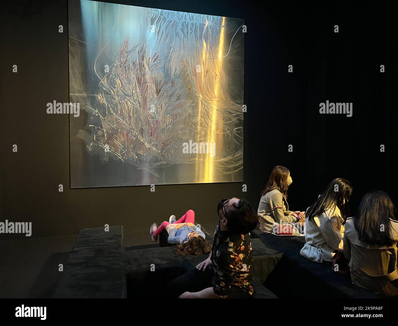 La Biennale di Whitney è una mostra biennale di arte americana contemporanea, tipicamente di artisti giovani e meno noti, in mostra al Whitney. Foto Stock