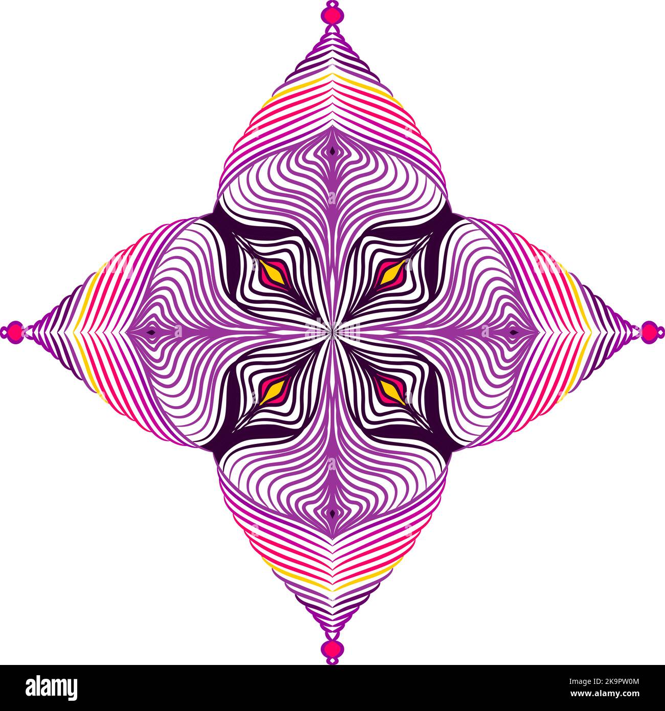 Ornamento astratto. Forma ornata. Illustrazione vettoriale. Può essere utilizzato per biglietti, inviti, tatuaggi, poster, scrapbooking, stampe. Illustrazione Vettoriale