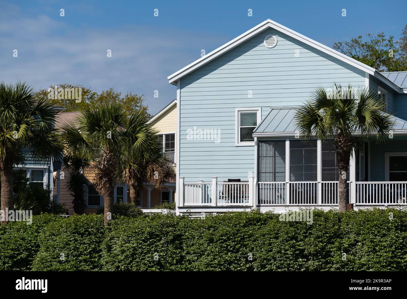 Lussuosa vista sull'oceano di appartamenti di lusso all'alba, Wild Dunes Resort, Isle of Palms, South Carolina Foto Stock