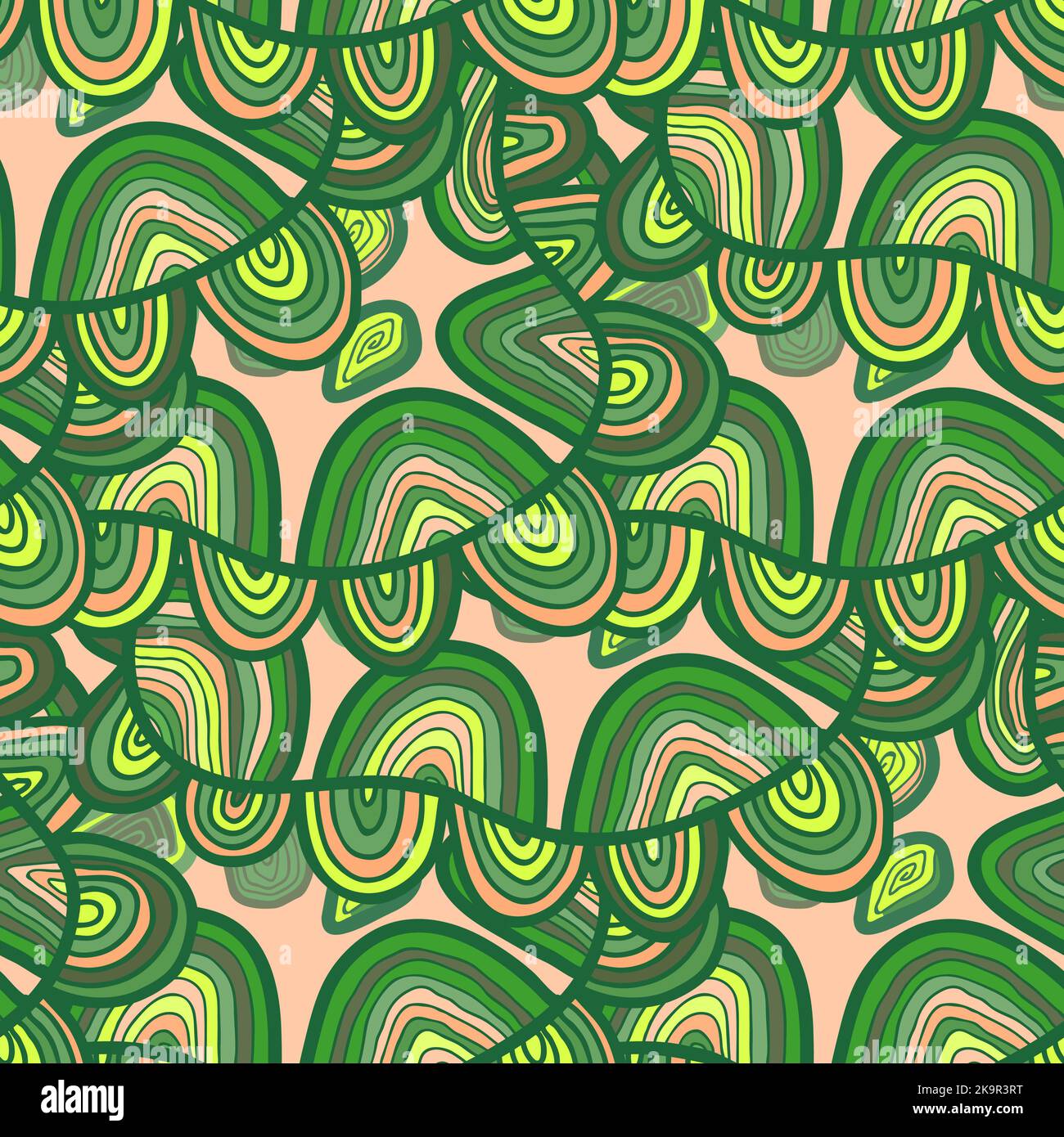 Pattern vettoriale colorato senza cuciture con forme astratte Illustrazione Vettoriale