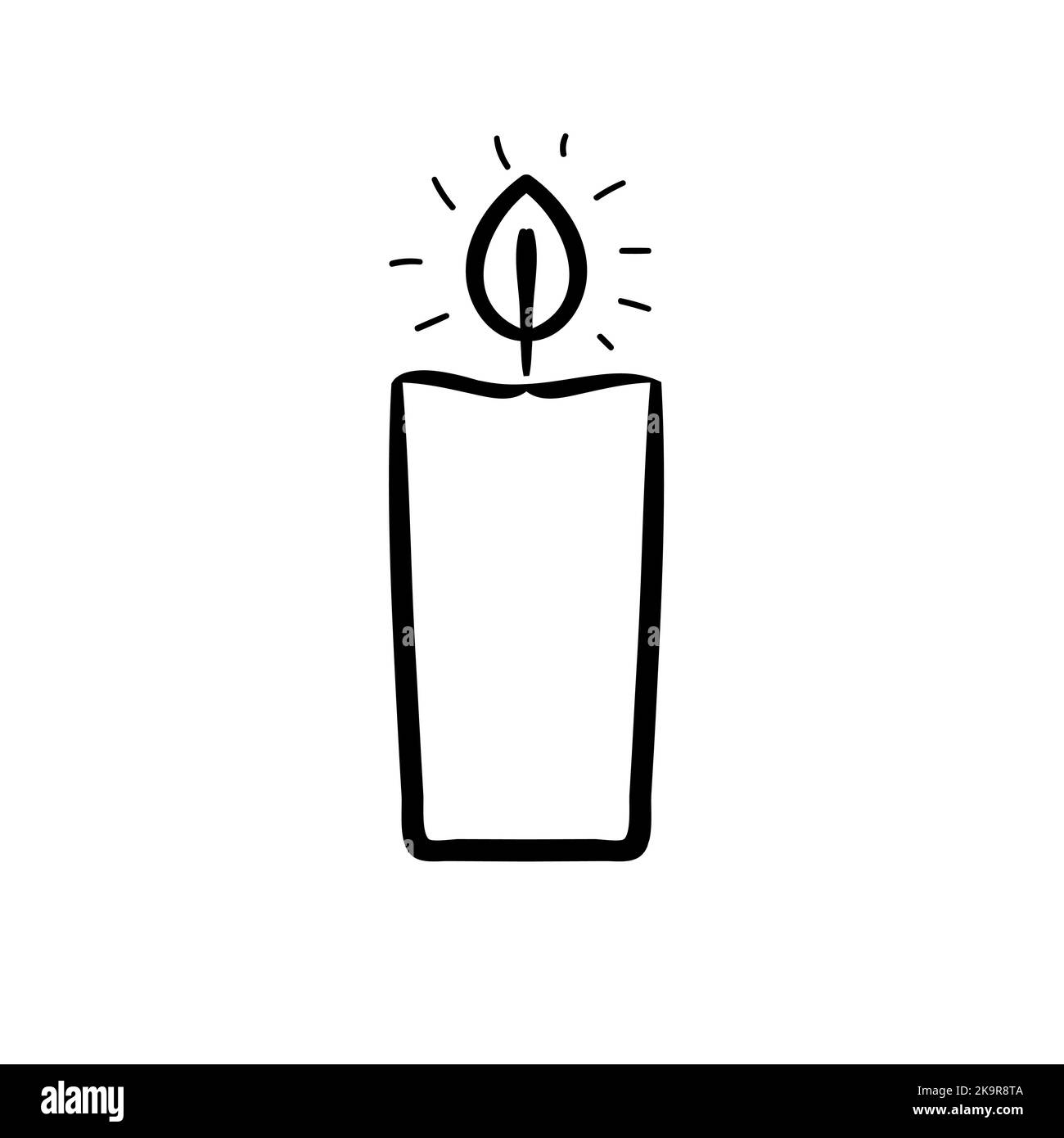 Illustrazione vettoriale di candela di avvento per libro da colorare. Illustrazione Vettoriale