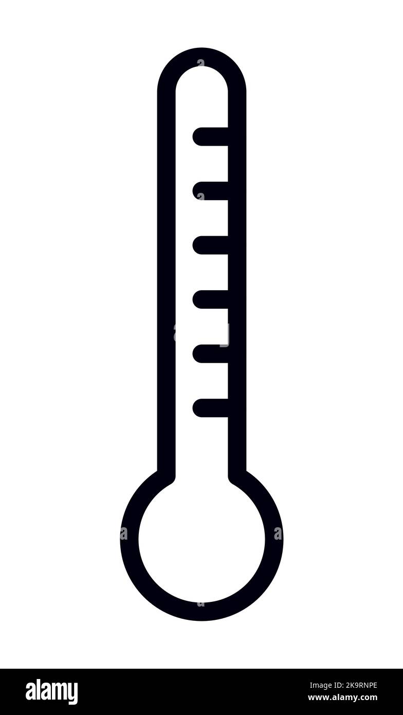 Icona del vettore di temperatura del segno del termometro Illustrazione Vettoriale