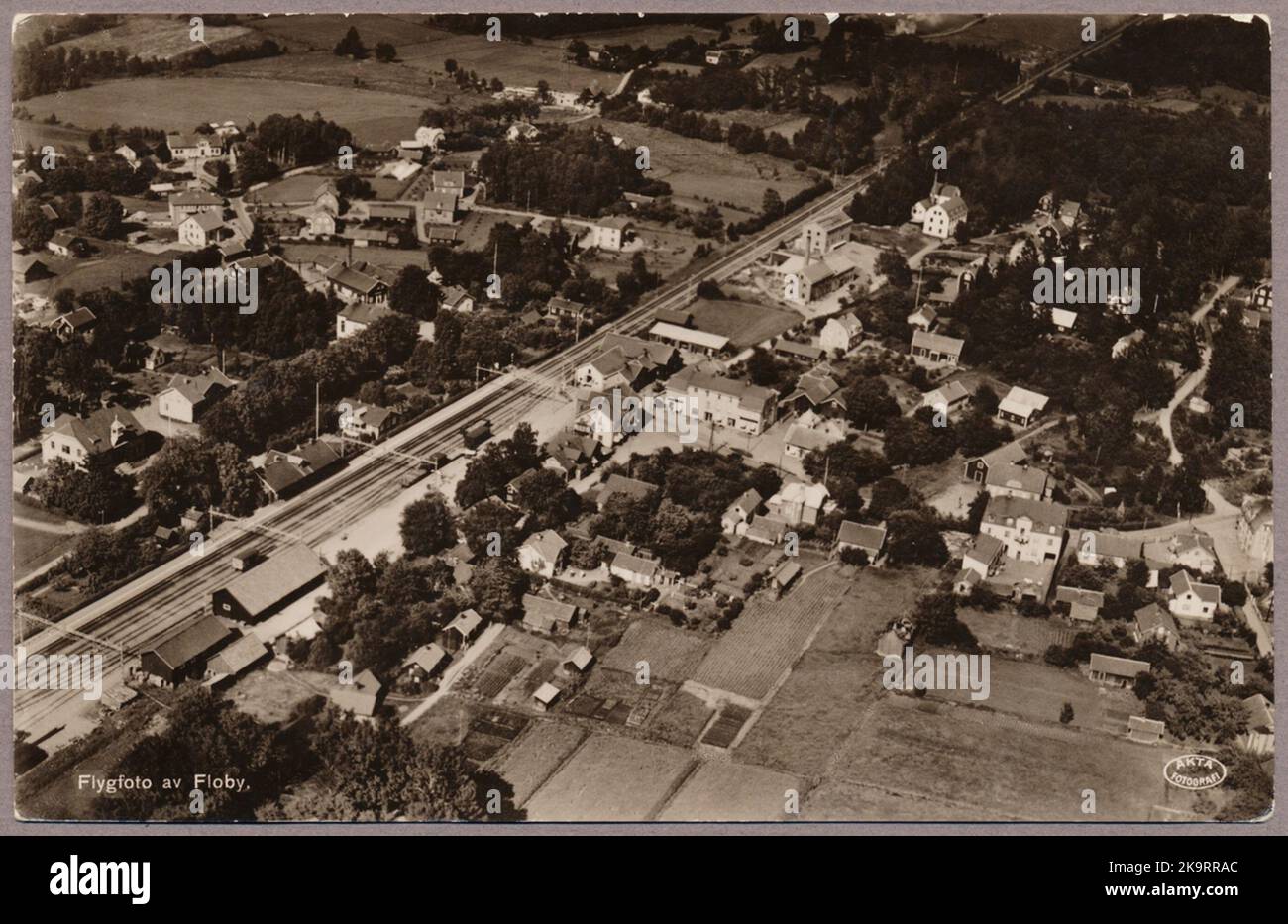 Foto aeree sulla città per ferrovia e per l'agricoltura. Foto Stock