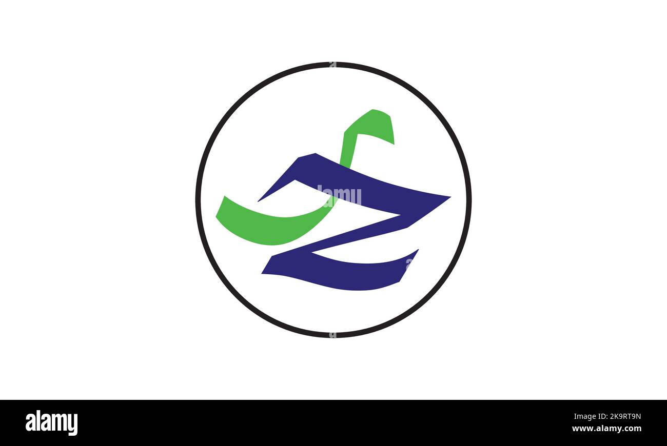 Logo iniziale FZ monogramma per la costruzione di immobili con design creativo in stile cerchio Illustrazione Vettoriale
