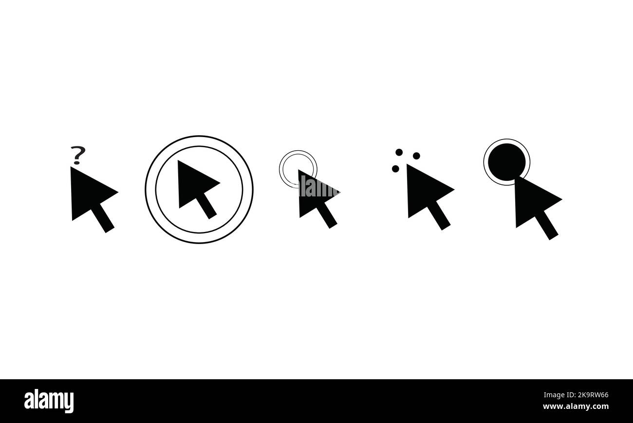 Le icone dei cursori vettoriali fare clic su Imposta Illustrazione Vettoriale