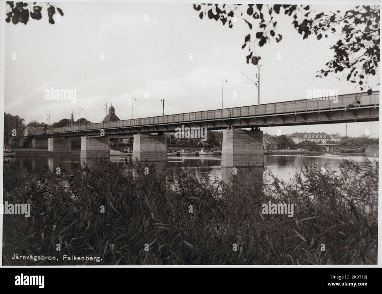 Il ponte ferroviario a Falkenberg. Anno di costruzione 1936. Foto Stock