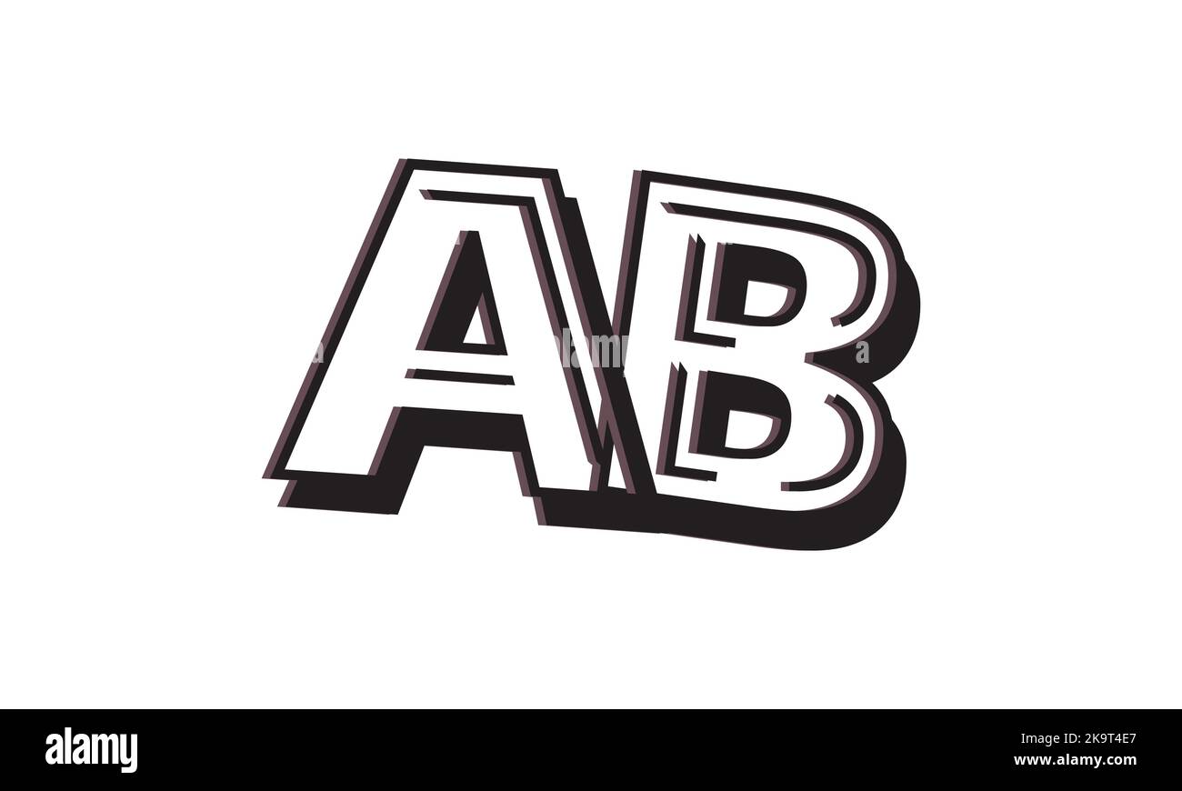 Lettere moderne AB, A e B Logo Design Template Vector. Illustrazione Vettoriale