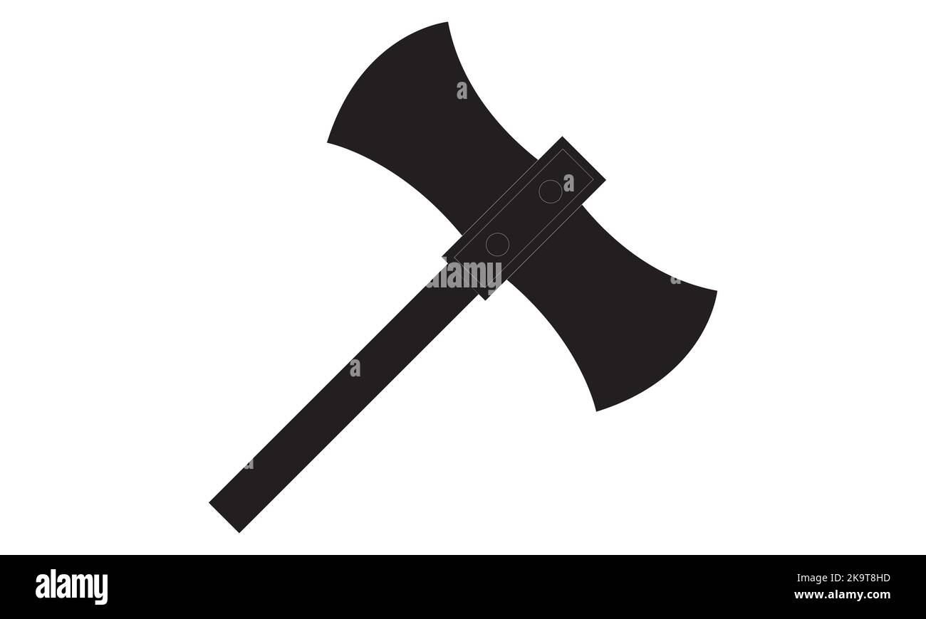 Illustrazione vettoriale di un'ascia da fuoco normale e rossa. Illustrazione dell'icona Axe. Assi tradizionali utilizzati per il disboscamento e il soccorso antincendio. Illustrazione Vettoriale