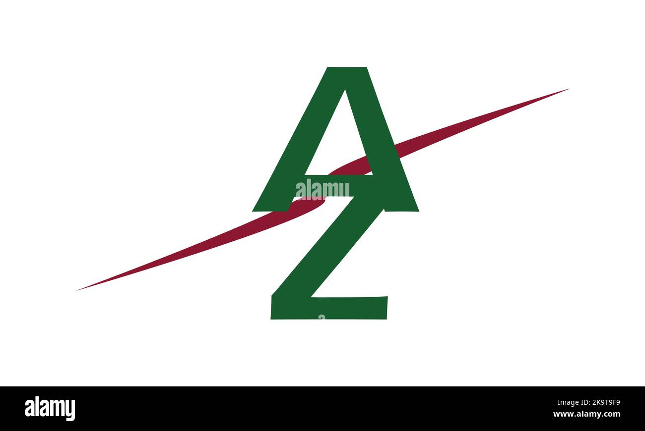 Logo AZ, ZA Letter Design con linea. Illustrazione del vettore di scrittura. Illustrazione Vettoriale