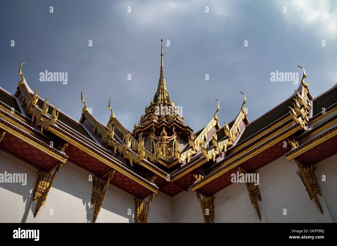 Tetti del Grand Palace a Bangkopk, Thailandia. Foto Stock