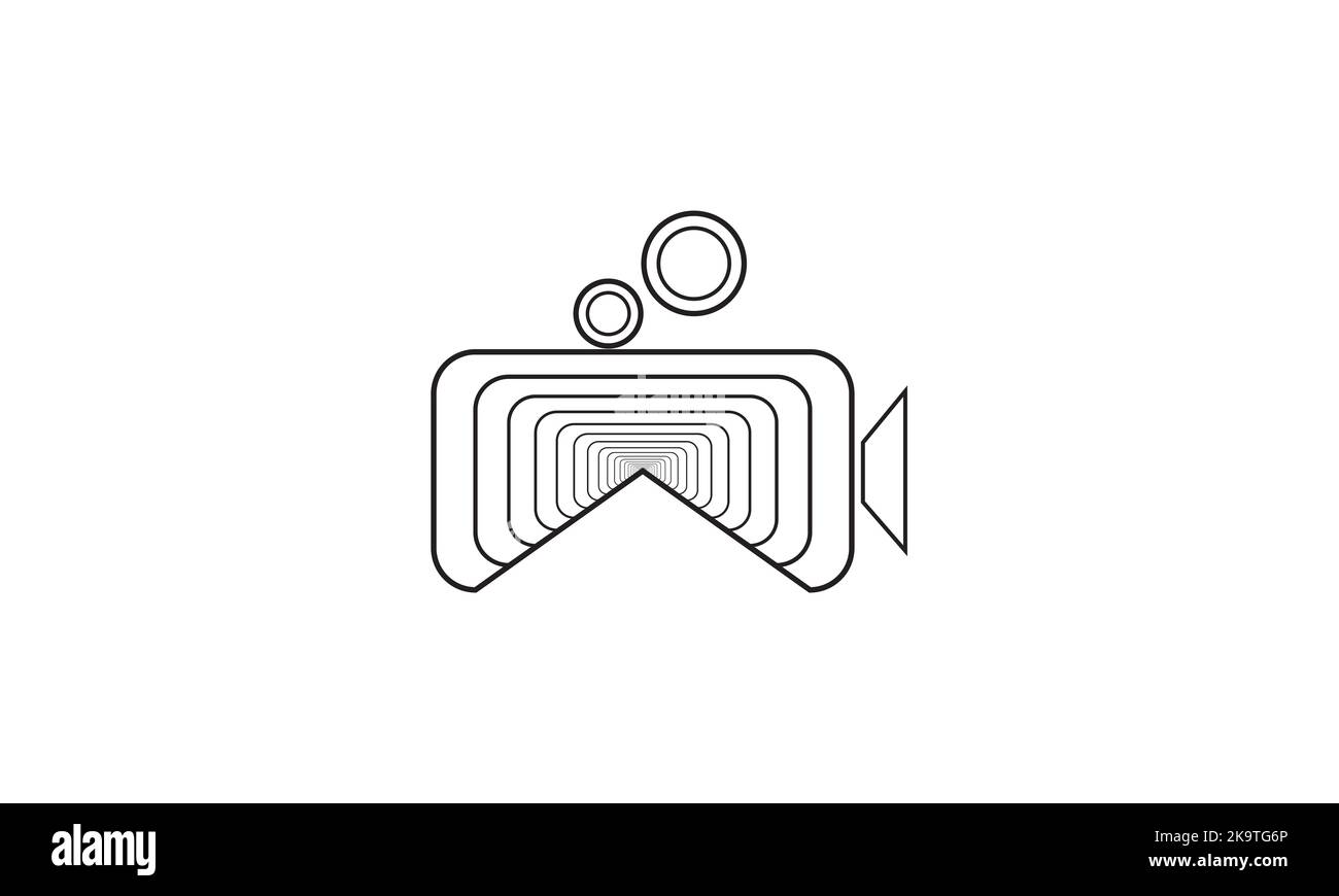 icona videocamera. Modello simbolo di intrattenimento per grafica e web design collezione logo illustrazione vettoriale Illustrazione Vettoriale