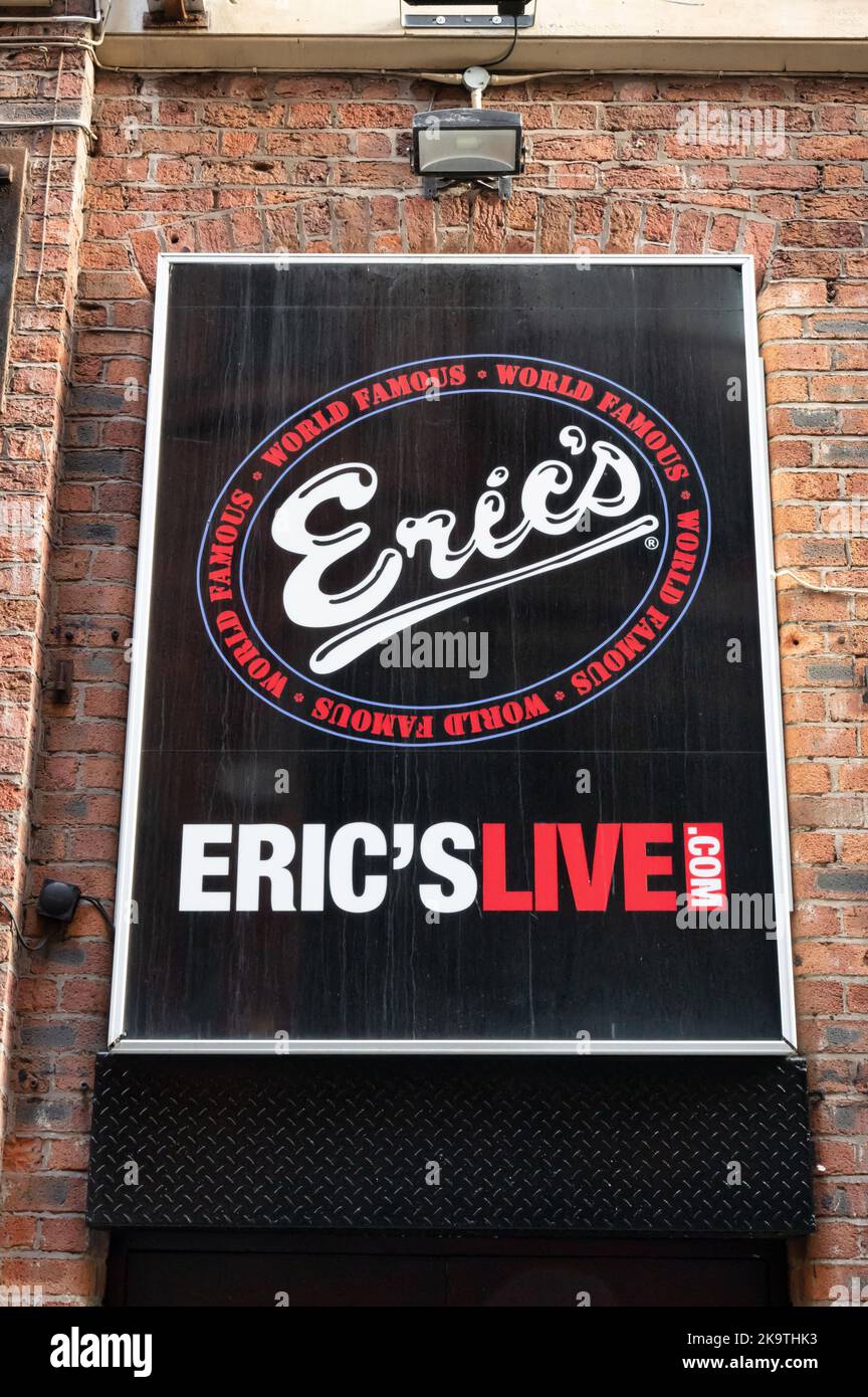 Liverpool, Regno Unito - 7 settembre 2022: L'ingresso al bar Erics Live . Foto Stock