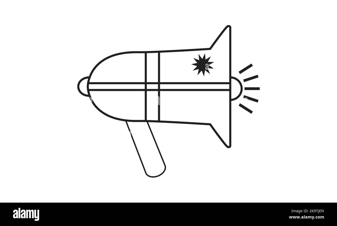 Modello di design del logo vettoriale per icone megaphone Illustrazione Vettoriale