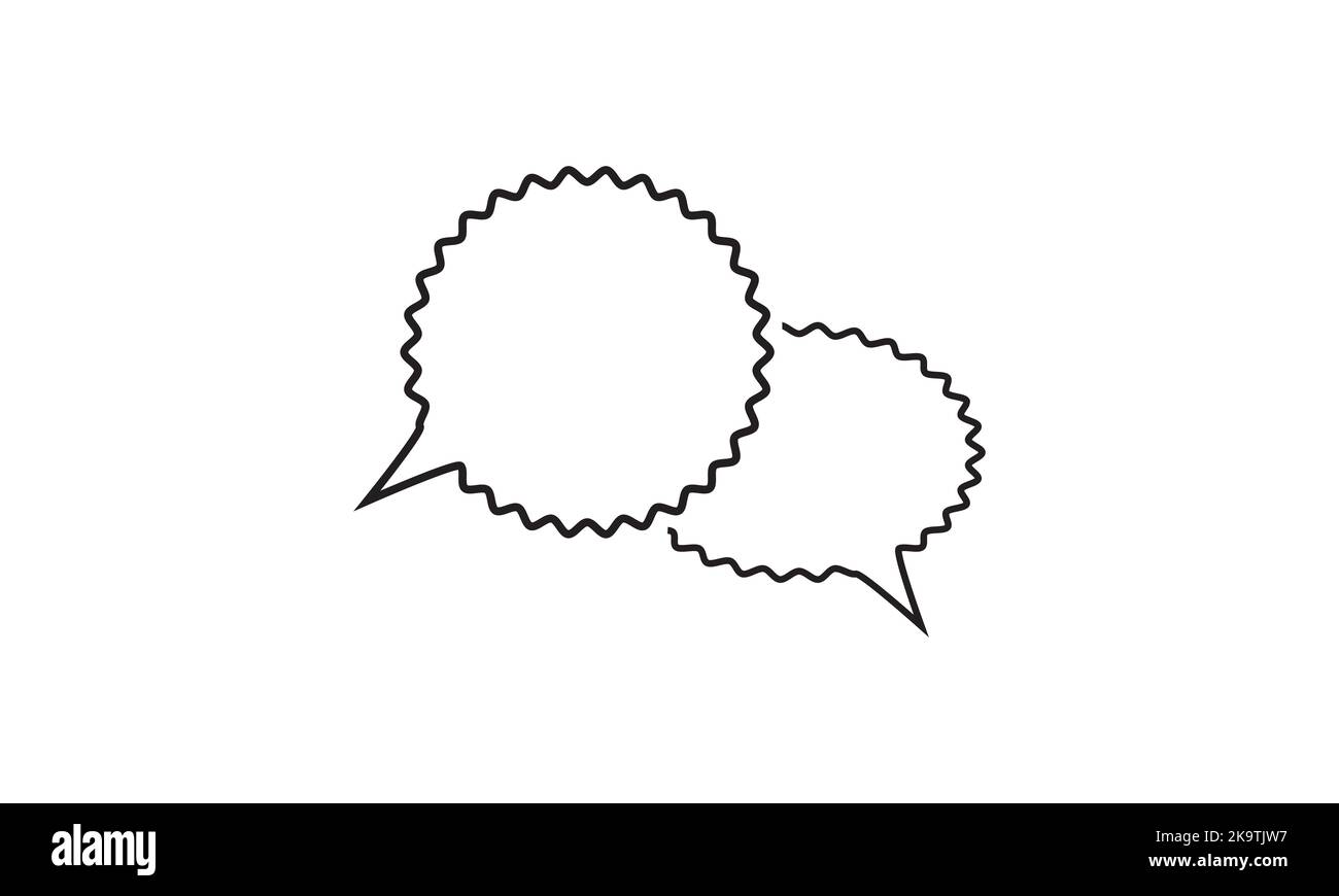 Icona fumetto chat nuvole di voce vettoriale. Collezione colore pastello doodle per parlare, dialogo, decorazione su sfondo bianco. Illustrazione Vettoriale