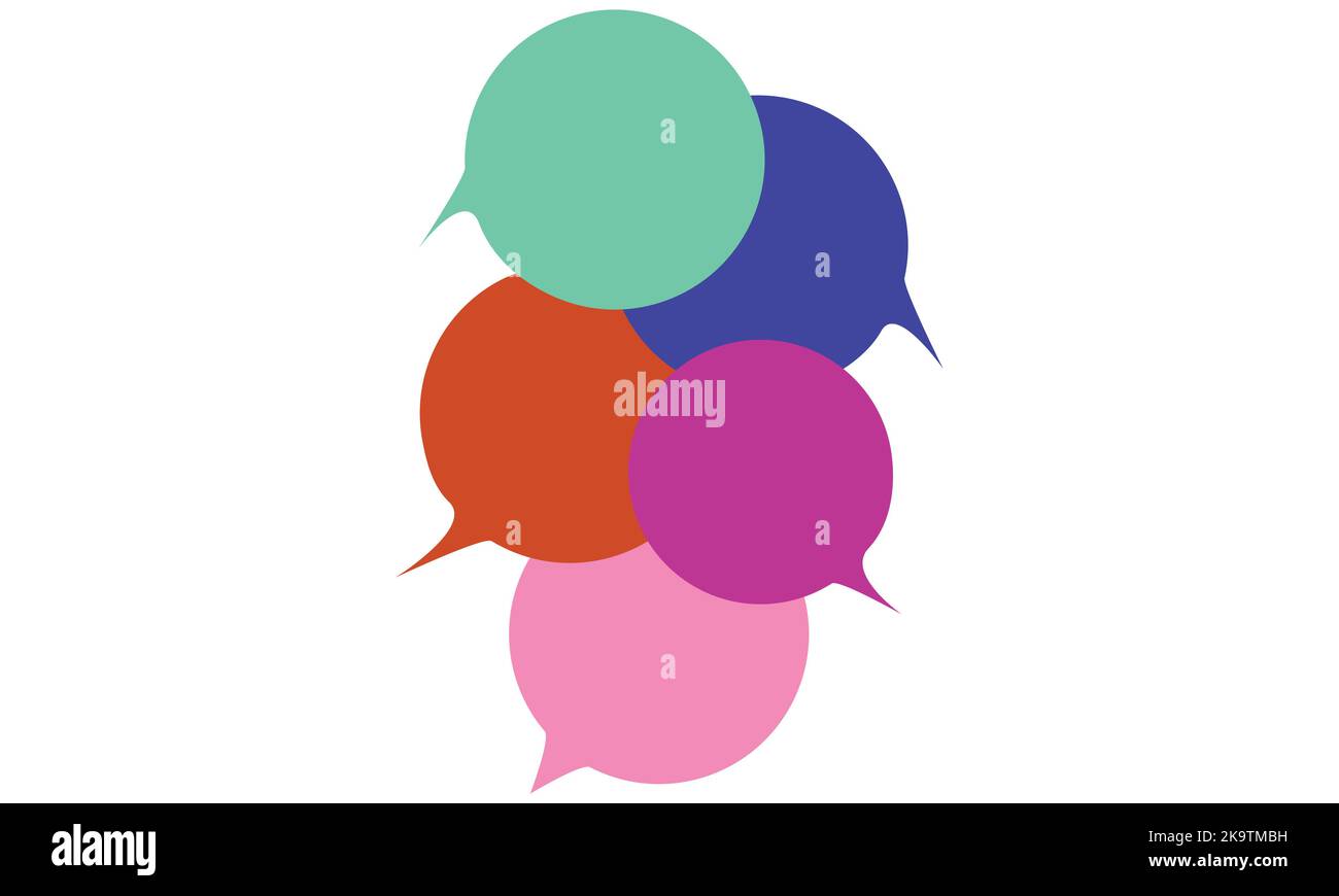 Icona fumetto chat nuvole di voce vettoriale. Collezione colore pastello doodle per parlare, dialogo, decorazione su sfondo bianco. Illustrazione Vettoriale