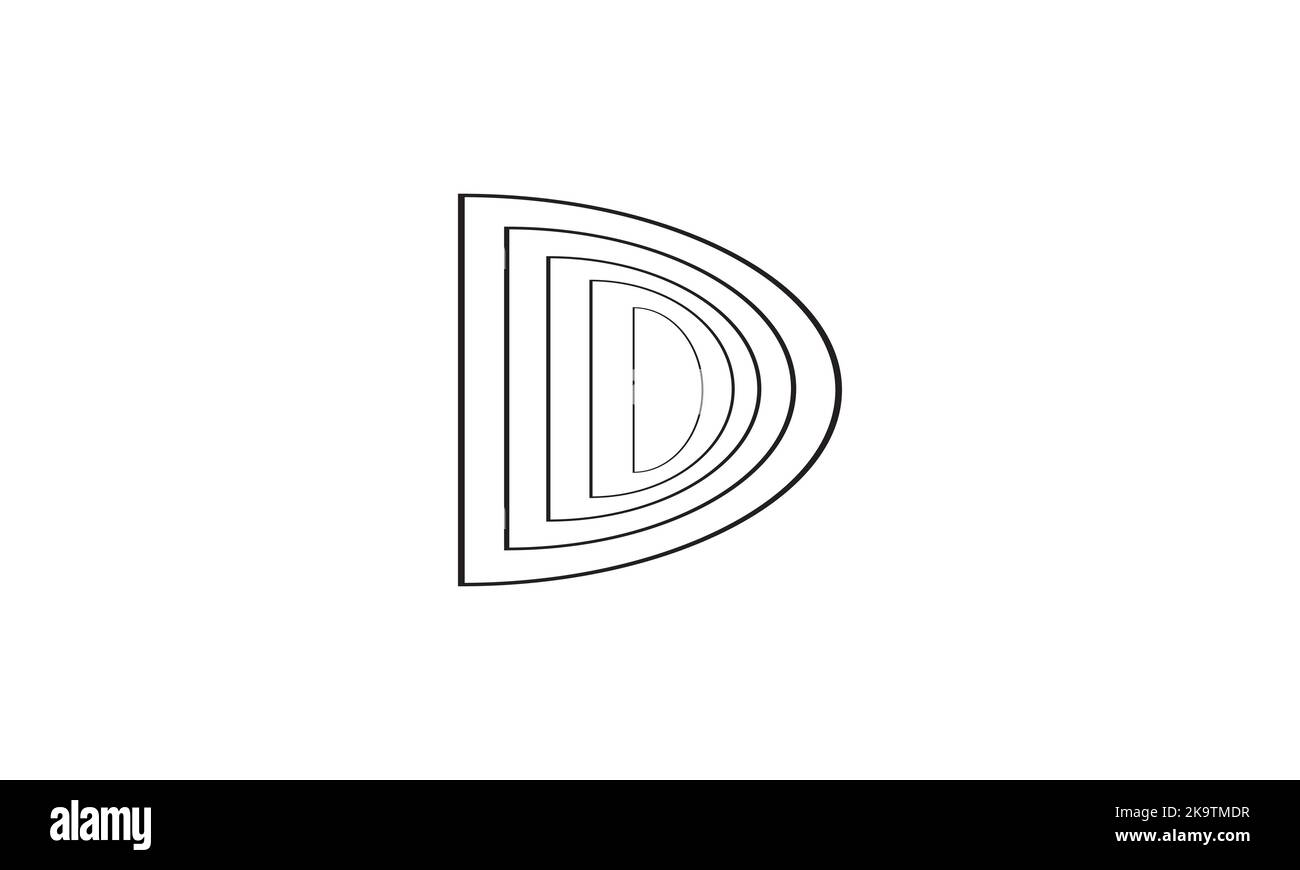 Letter D Law Logo monogramma Vector Linear Business Illustrazione Vettoriale