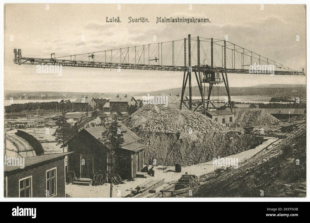 Il rubinetto di caricamento del minerale su Svartön in Luleå. Foto Stock