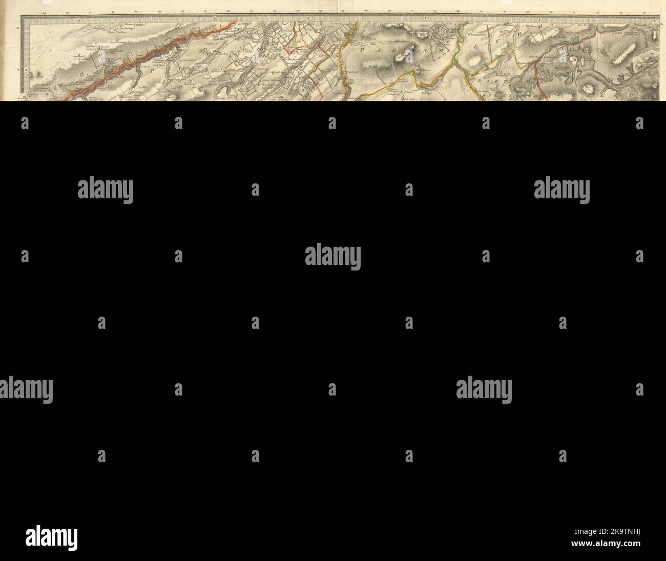 Edinburghshire foglio sud-ovest. Midlothian. Linton ovest. THOMSON 1832 vecchia mappa Foto Stock