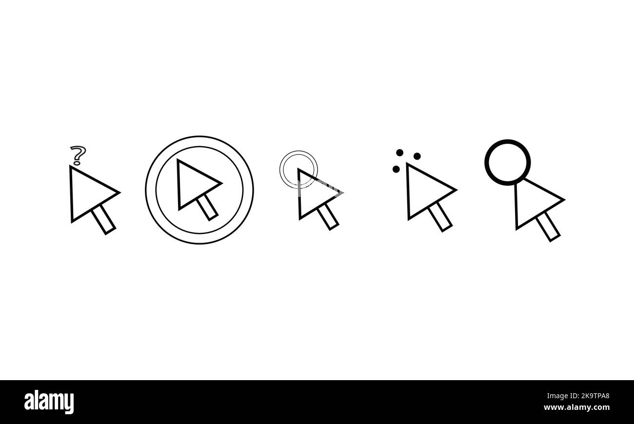 Le icone dei cursori vettoriali fare clic su Imposta Illustrazione Vettoriale