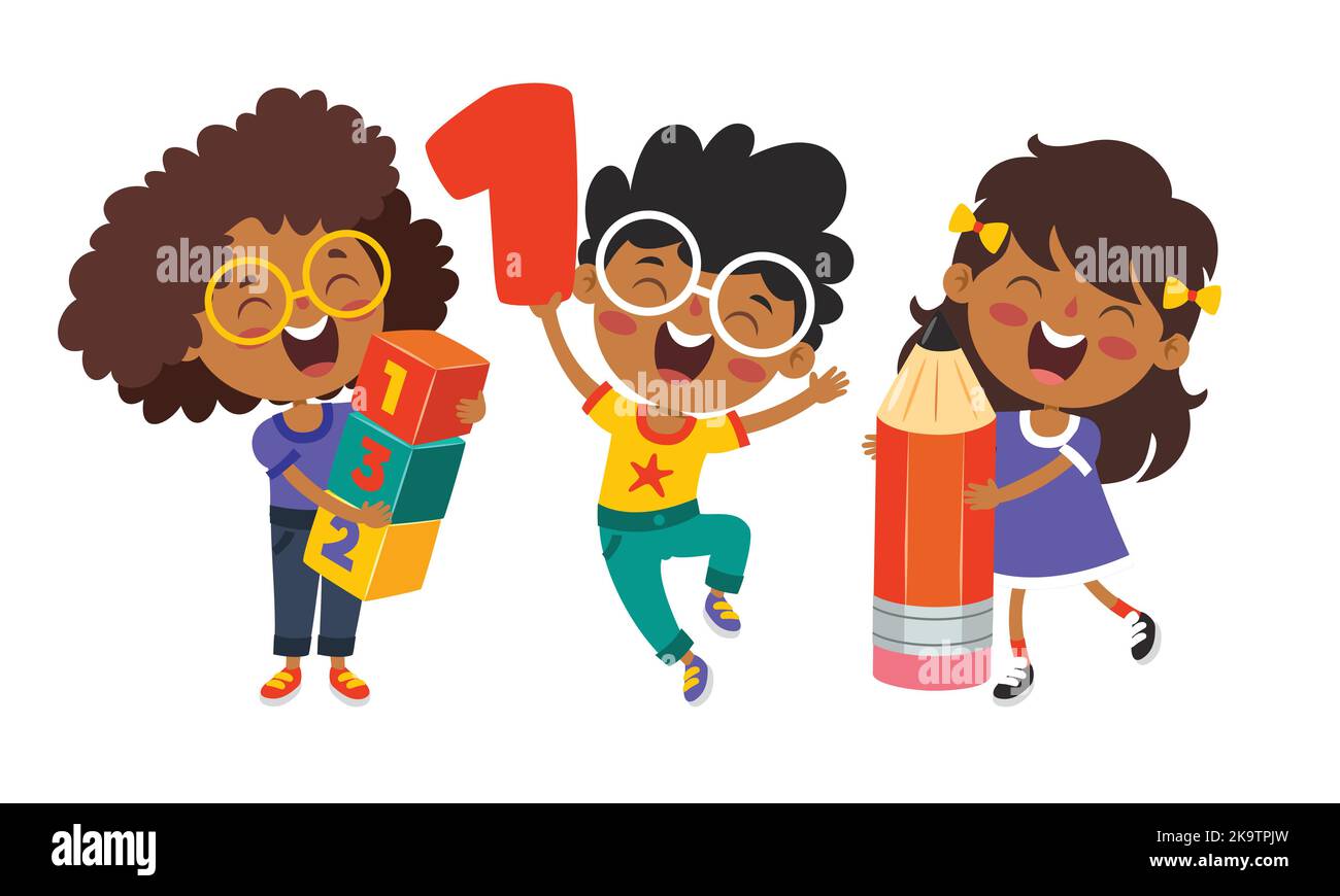 Concetto di formazione con Cartoon Student Illustrazione Vettoriale