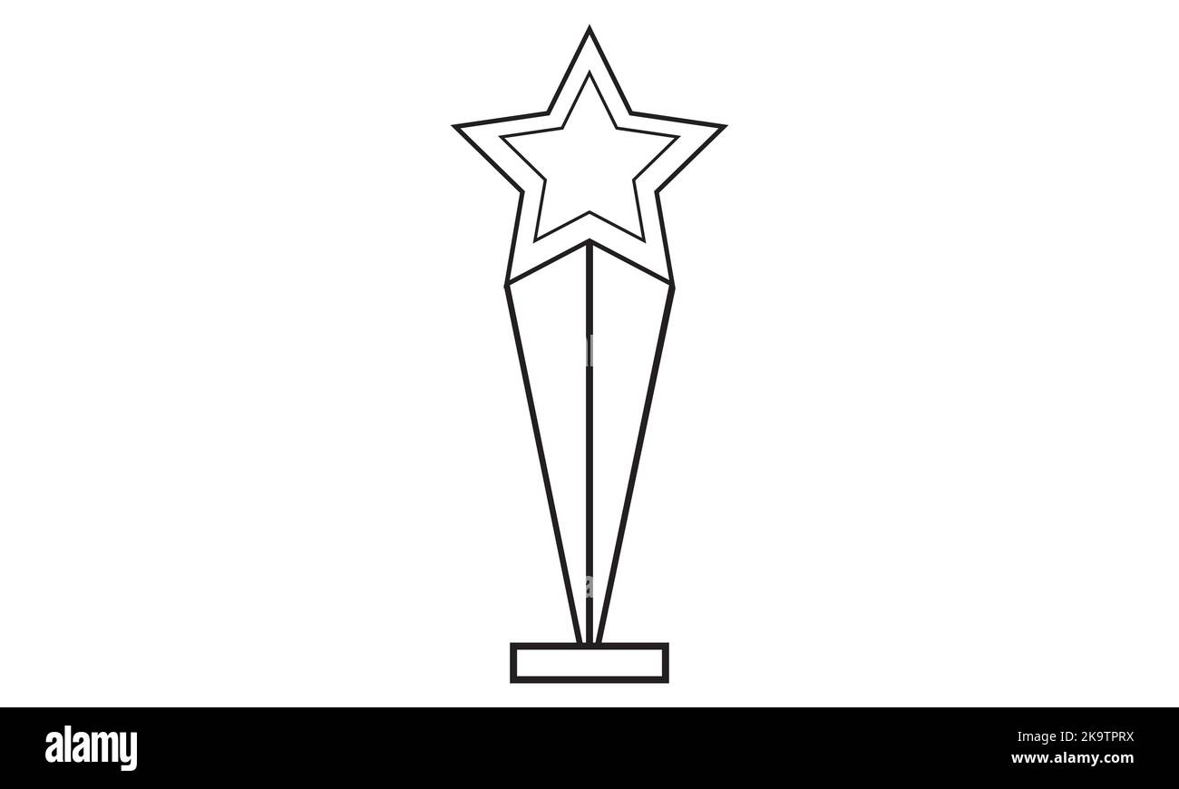 Premio del vincitore, premio sportivo, illustrazione vettoriale del concetto di successo, icona stencil Illustrazione Vettoriale
