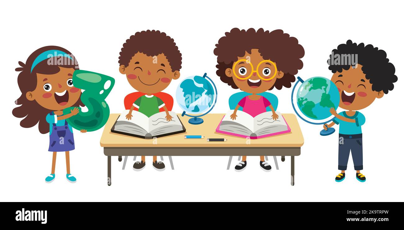 Concetto di formazione con Cartoon Student Illustrazione Vettoriale