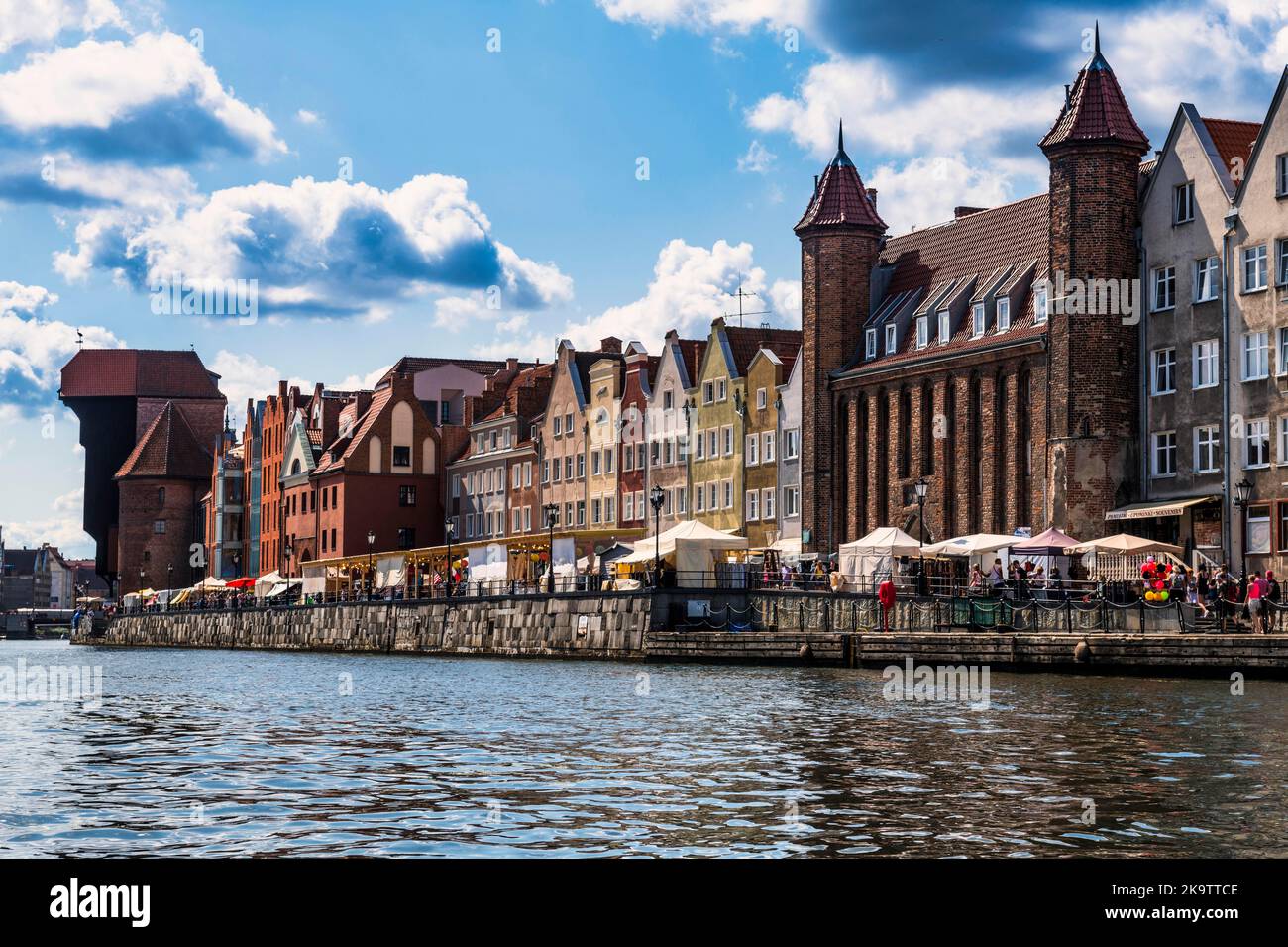 Case della lega anseatica sul fiume Motlawa, Danzica. Polonia Foto Stock